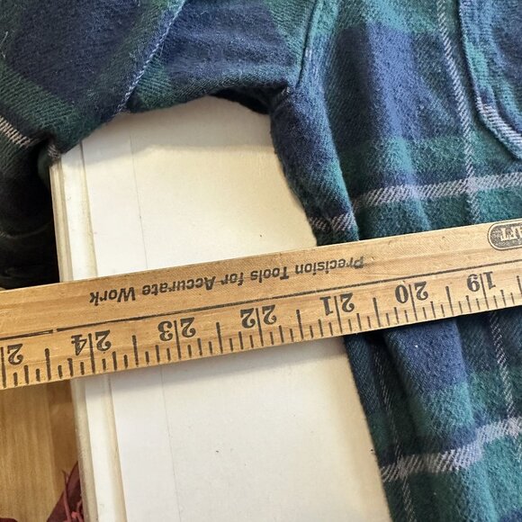 Mens Jachs Heritage Flannel Shirt Long Sleeve Green Plaid Button Up Medium - Picture 6 of 7